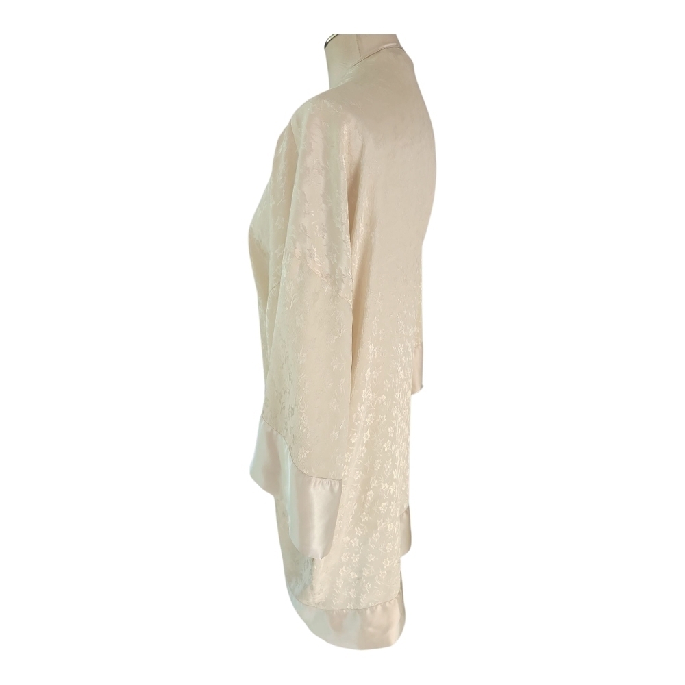 Cacique Lingerie Satin Kimono Robe Petite Small Cream - Picture 6 of 10